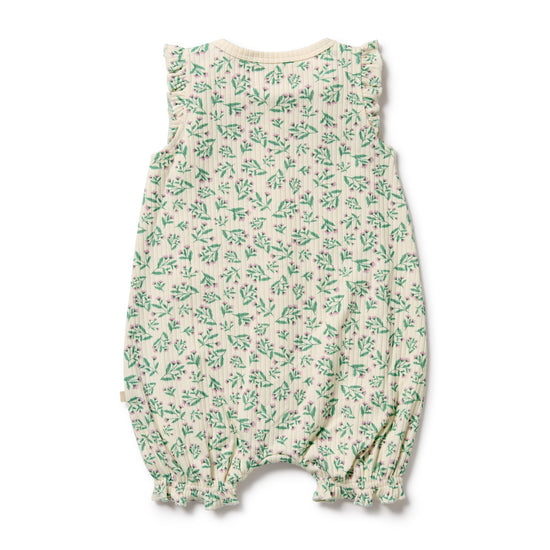 W&F Periwinkle Organic Ruffle Zipsuit