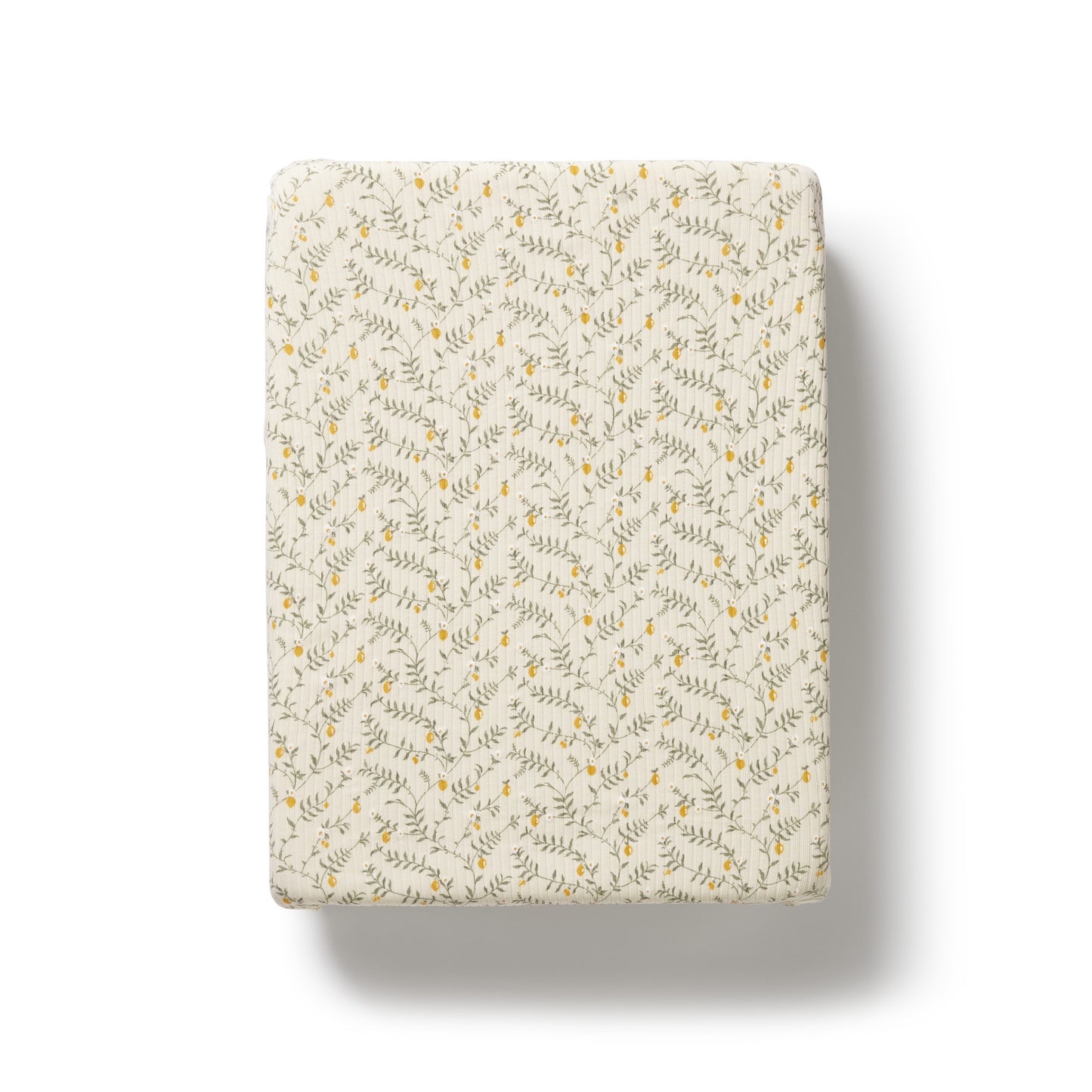 W&F Lemon Leaf Organic Bassinet Sheet