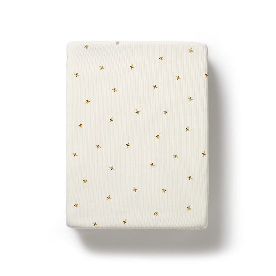 W&F Bee Mine Organic Bassinet Sheet