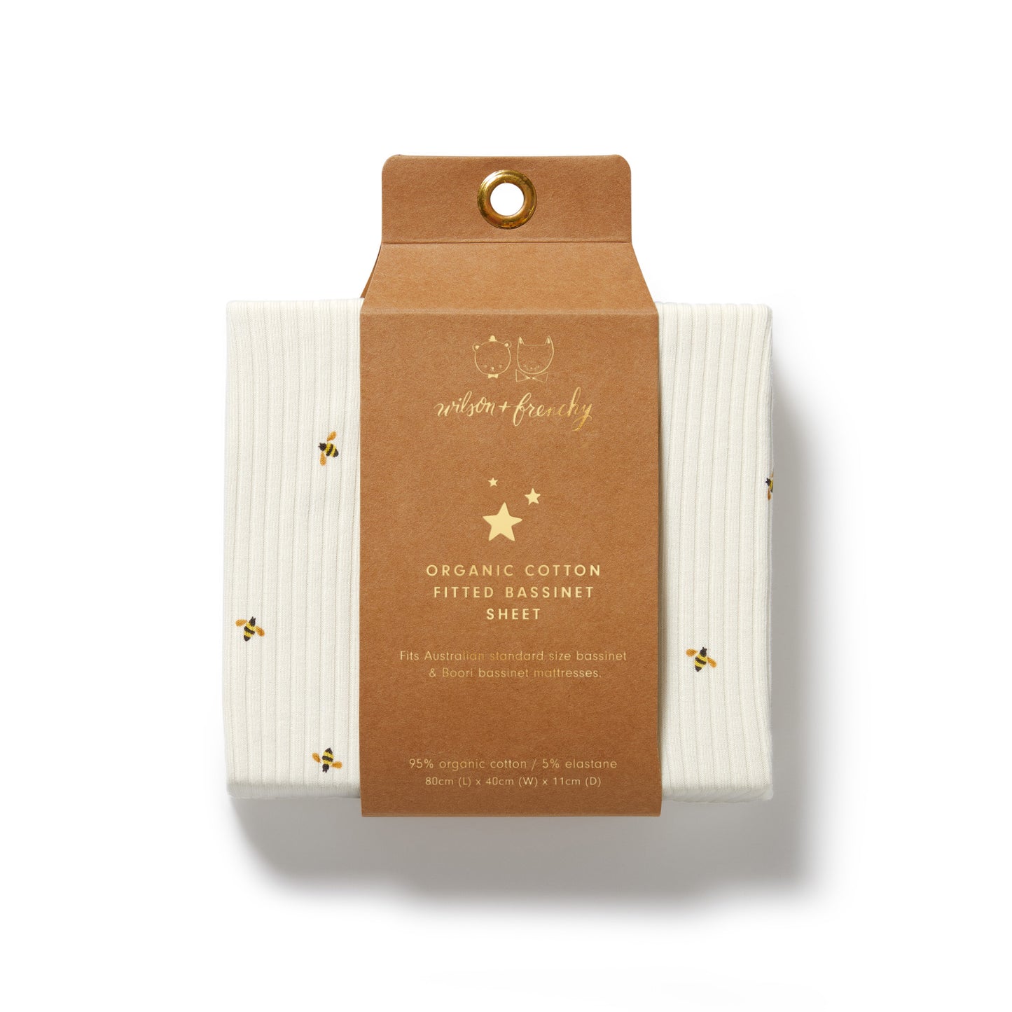 W&F Bee Mine Organic Bassinet Sheet