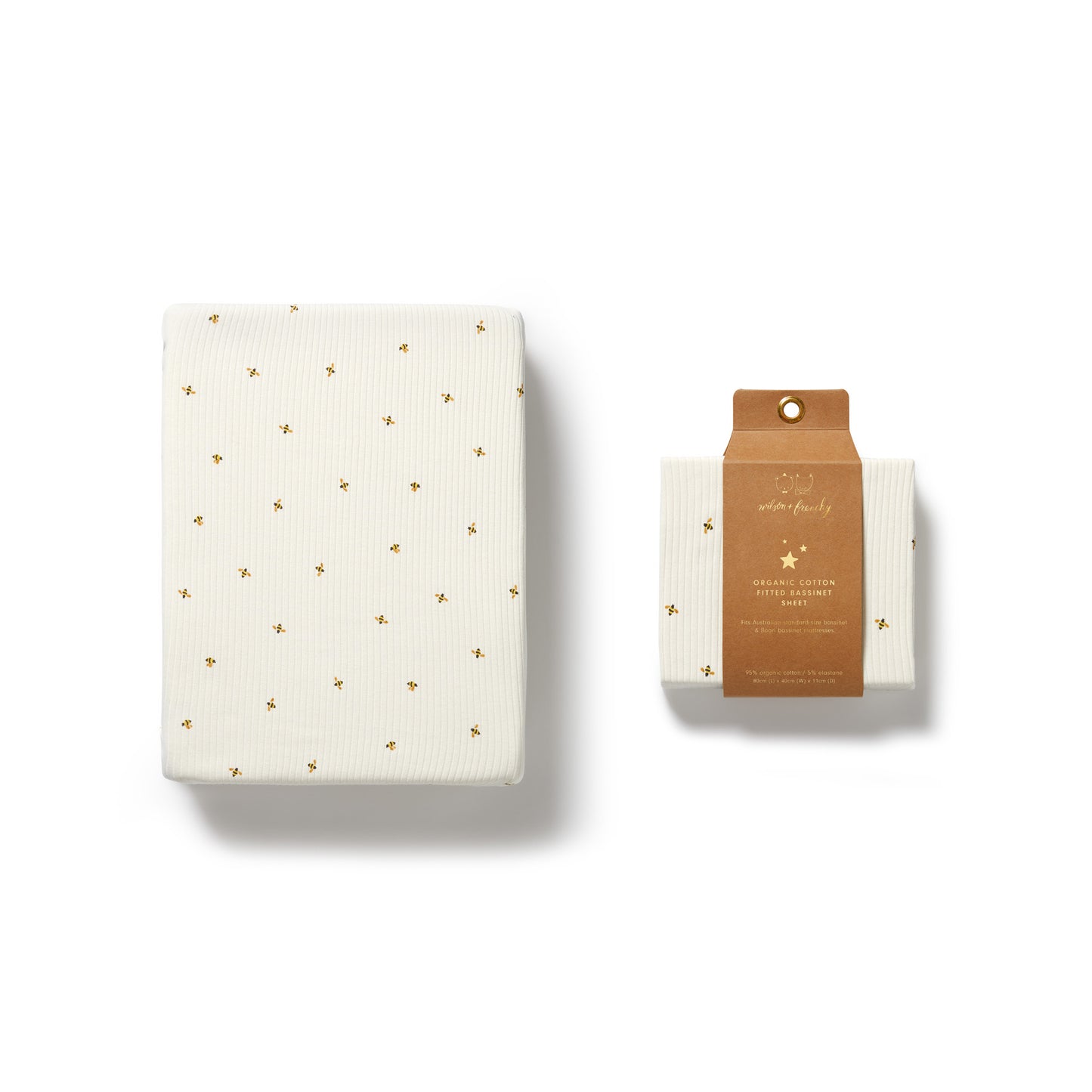 W&F Bee Mine Organic Bassinet Sheet