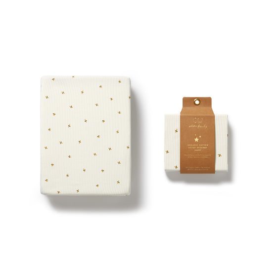 W&F Bee Mine Organic Bassinet Sheet