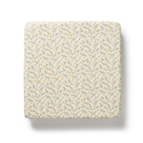 W&F Lemon Leaf Organic Cot Sheet