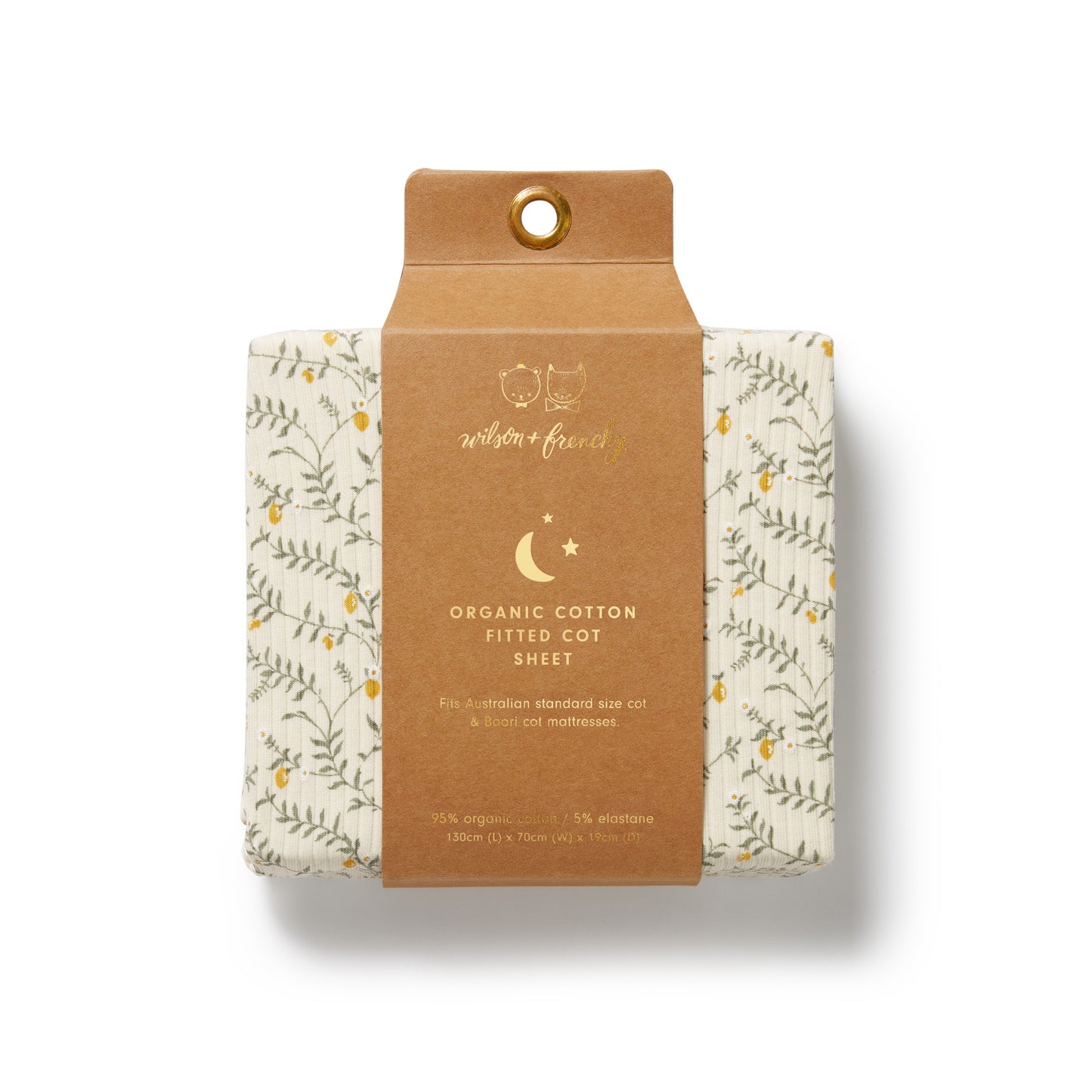 W&F Lemon Leaf Organic Cot Sheet