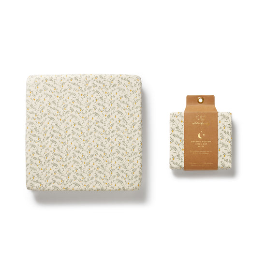 W&F Lemon Leaf Organic Cot Sheet