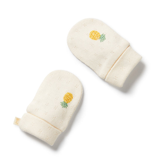 W&F Piney Pals Organic Pointelle Mittens