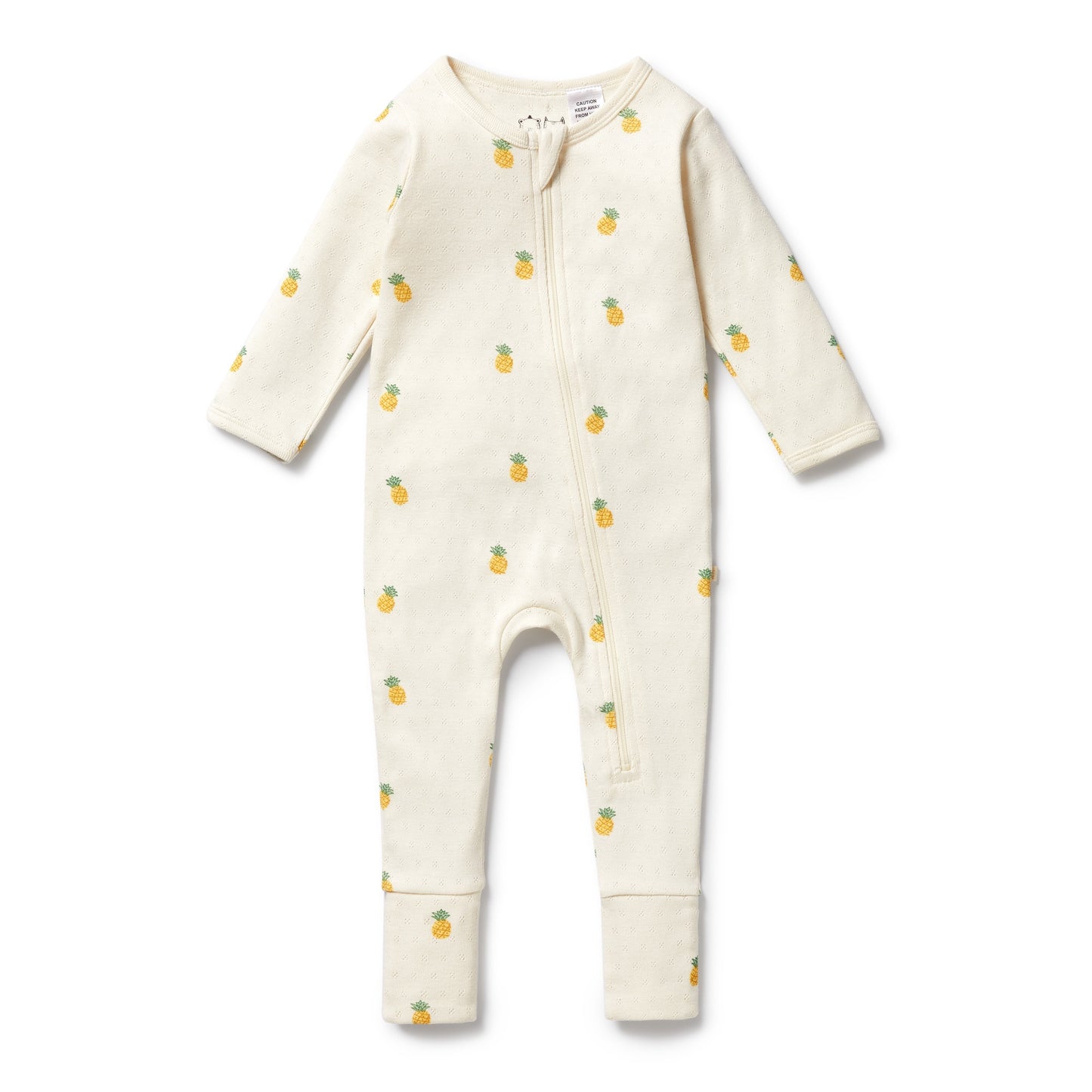W&F Piney Pals Organic Pointelle Zipsuit with Feet