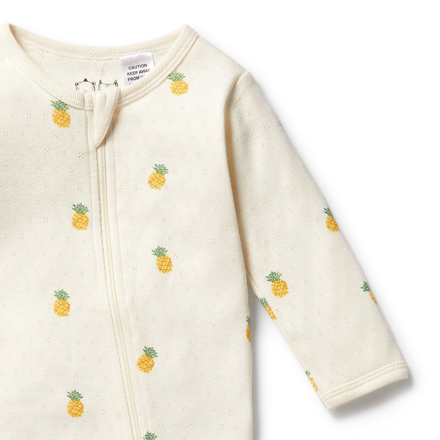 W&F Piney Pals Organic Pointelle Zipsuit with Feet