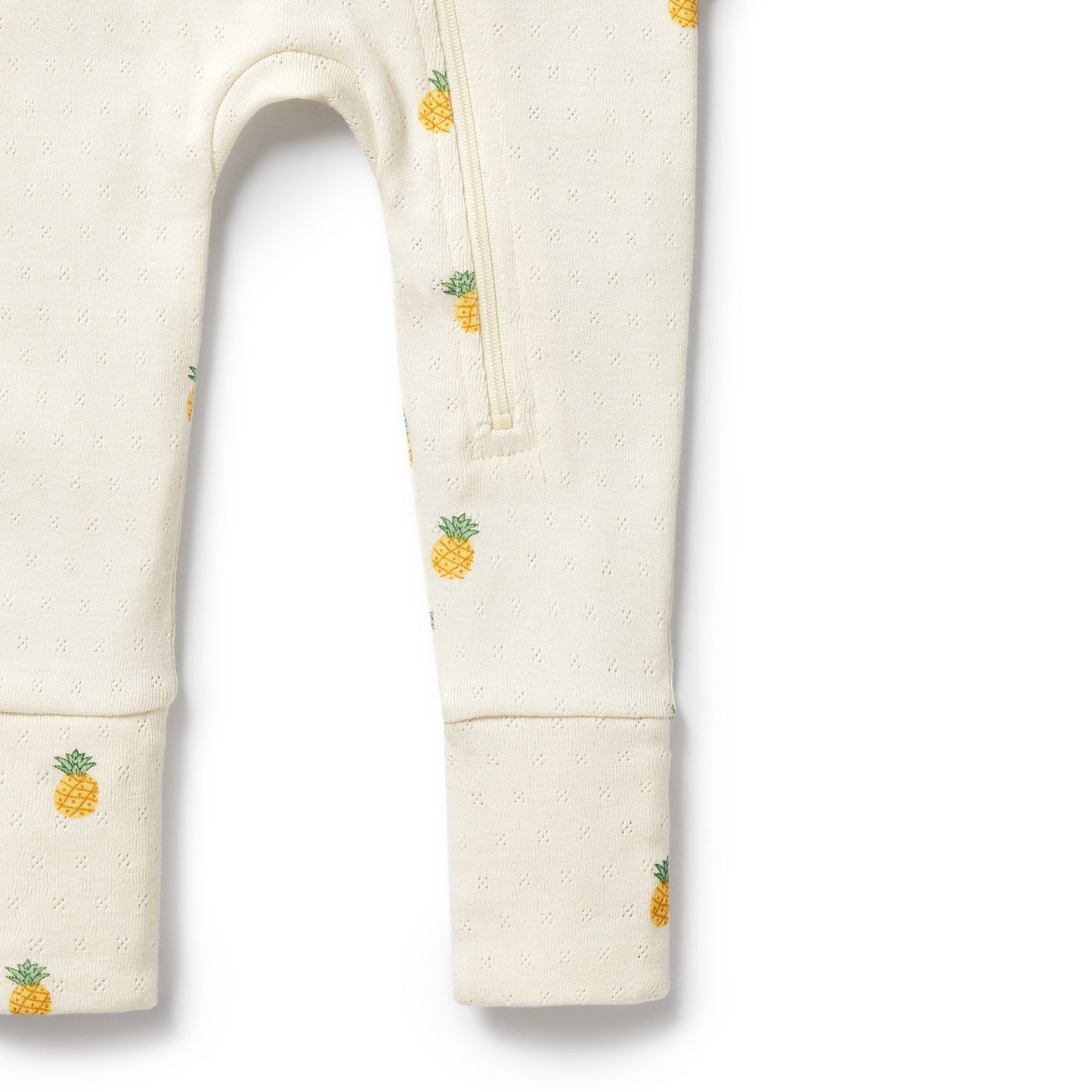W&F Piney Pals Organic Pointelle Zipsuit with Feet