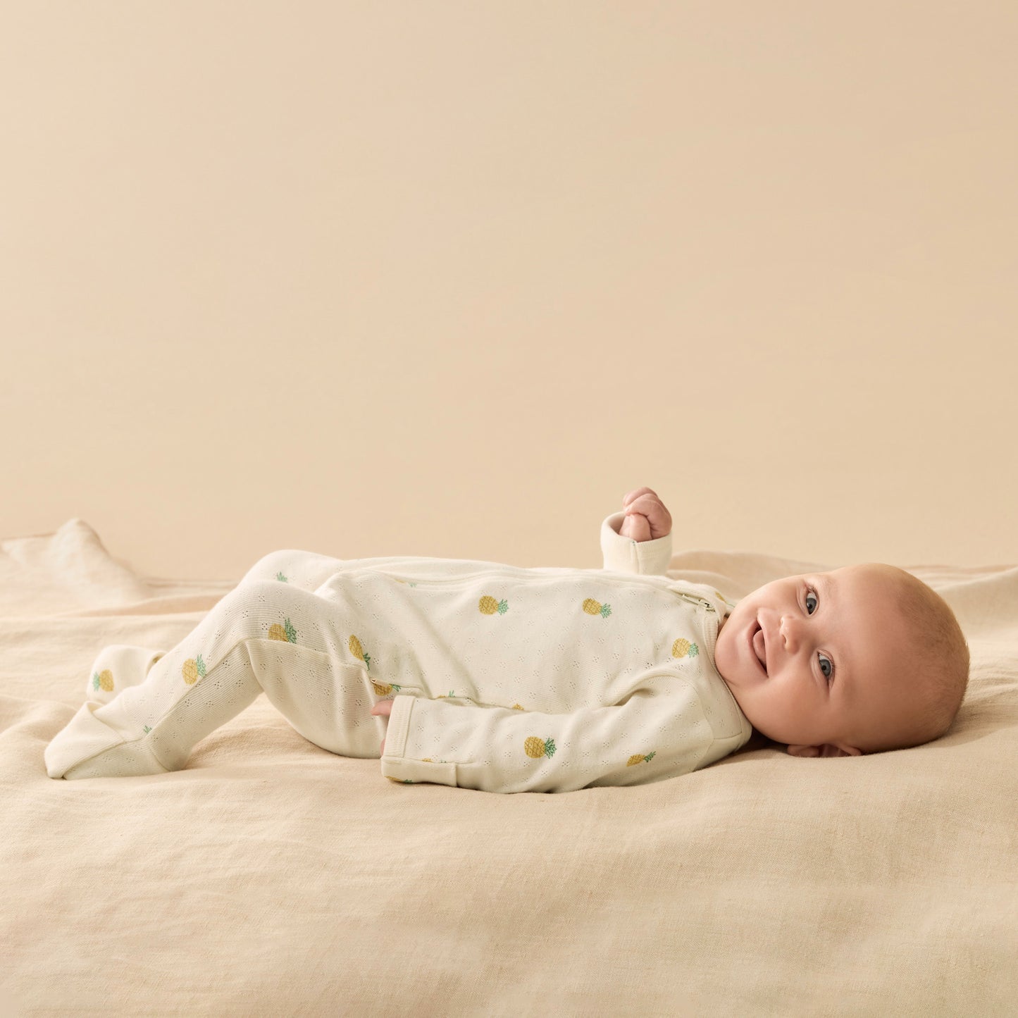 W&F Piney Pals Organic Pointelle Zipsuit with Feet