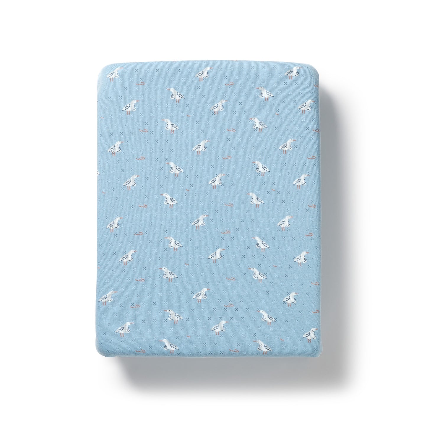 W&F Sunny Seagulls Organic Pointelle Bassinet Sheet