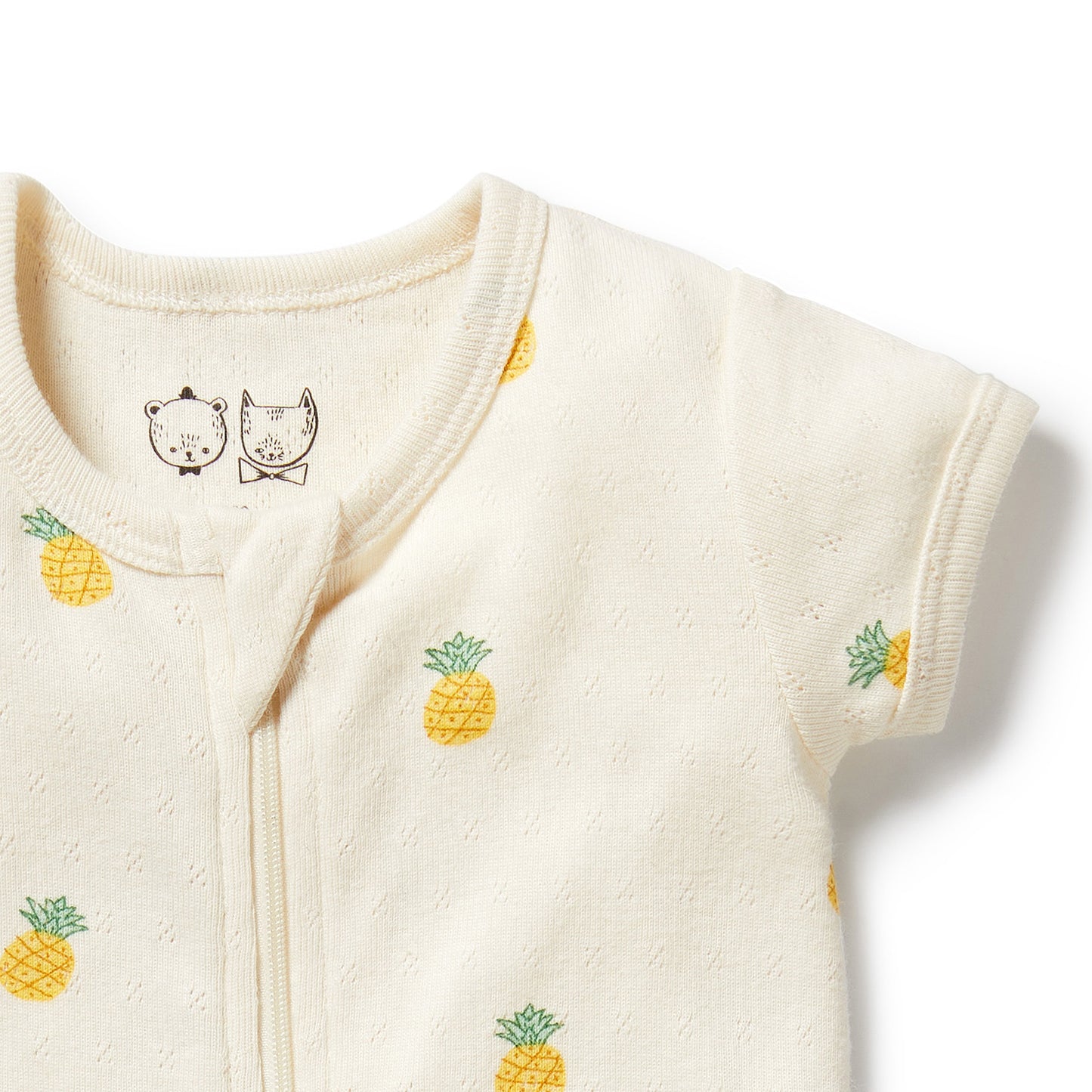 W&F Piney Pals Organic Pointelle Boyleg Zipsuit