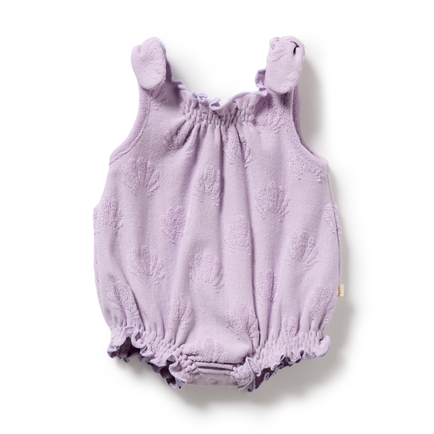 W&F Lavender Shells Organic Terry Tie Playsuit