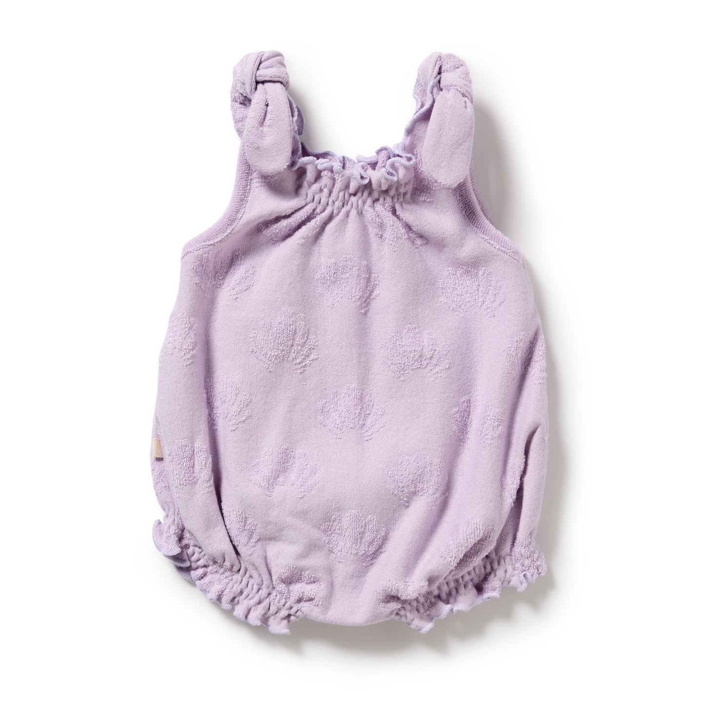 W&F Lavender Shells Organic Terry Tie Playsuit