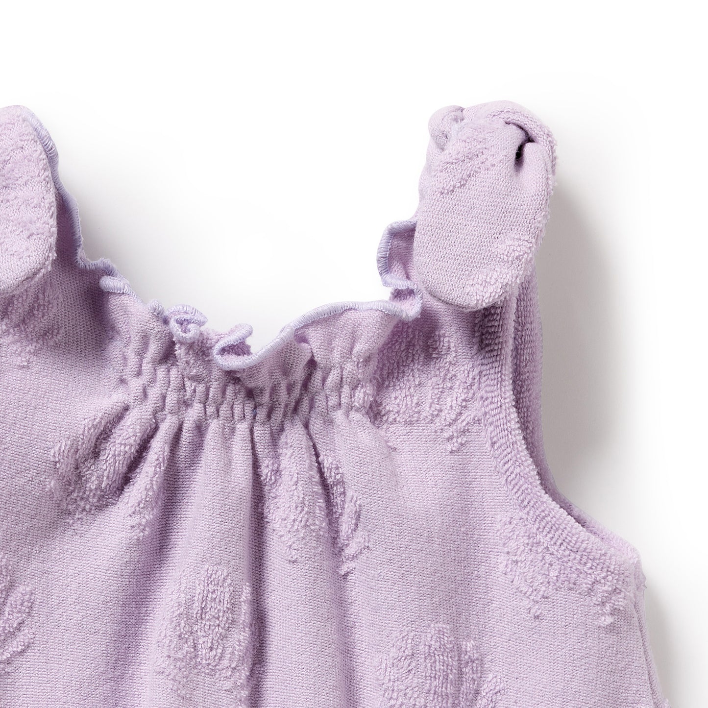 W&F Lavender Shells Organic Terry Tie Playsuit