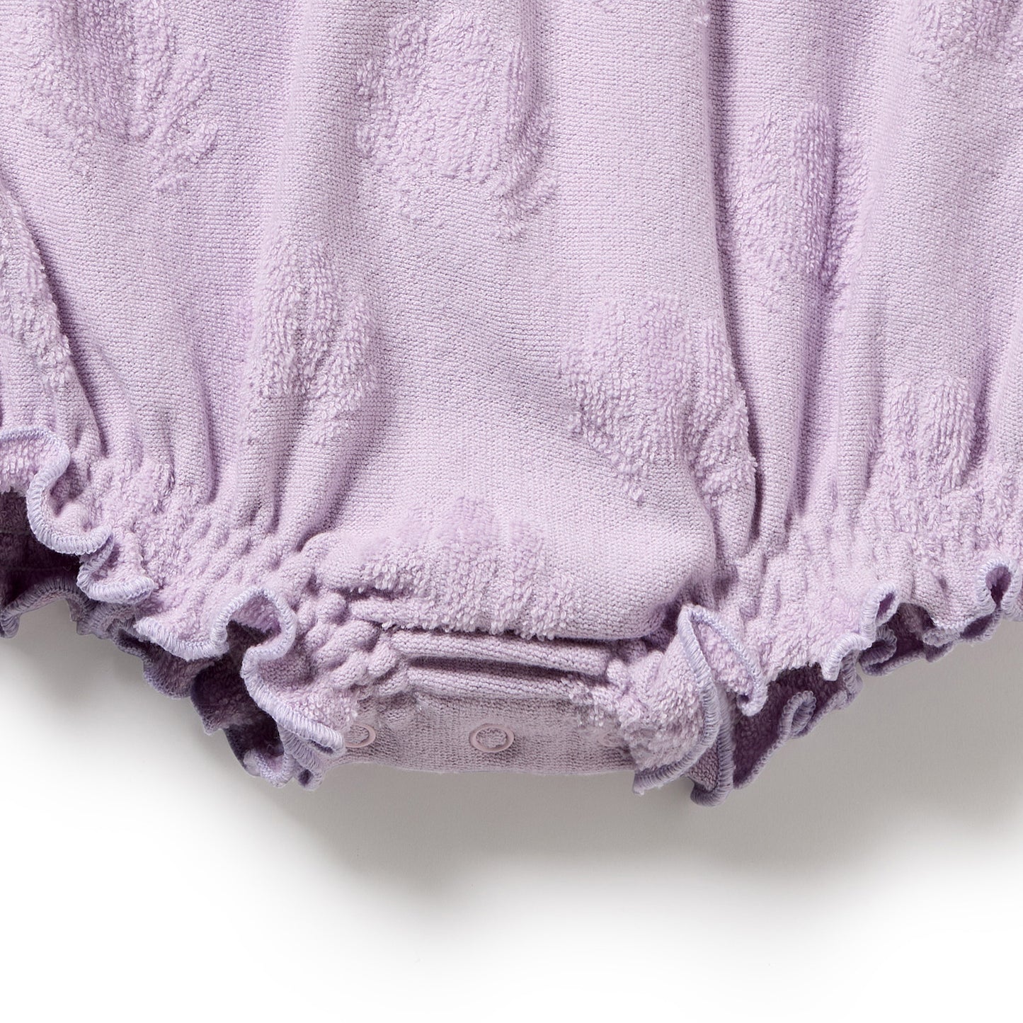 W&F Lavender Shells Organic Terry Tie Playsuit