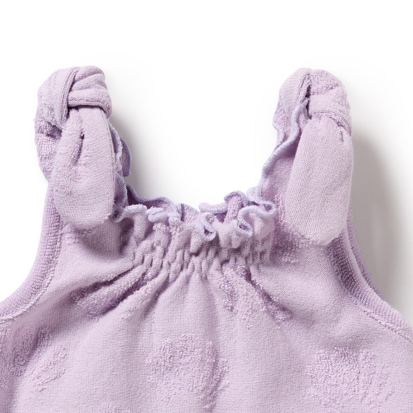 W&F Lavender Shells Organic Terry Tie Playsuit