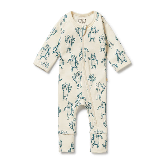 W&F Yeti Organic Zipsuit with Feet
