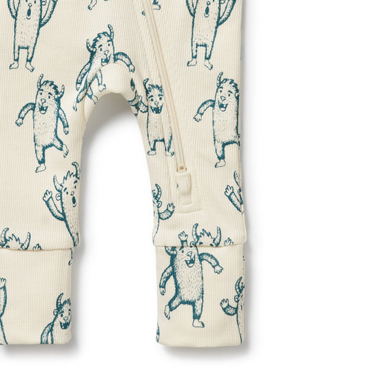W&F Yeti Organic Zipsuit with Feet