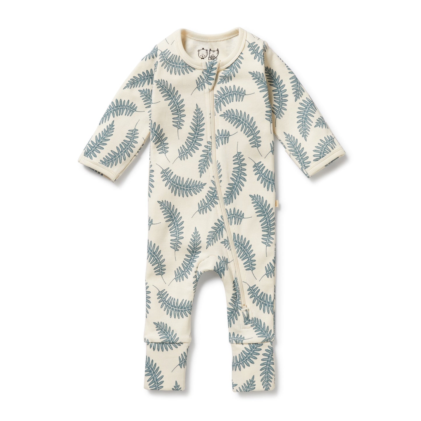 W&F Little Fronds Organic Zipsuit with Feet
