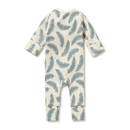 W&F Little Fronds Organic Zipsuit with Feet