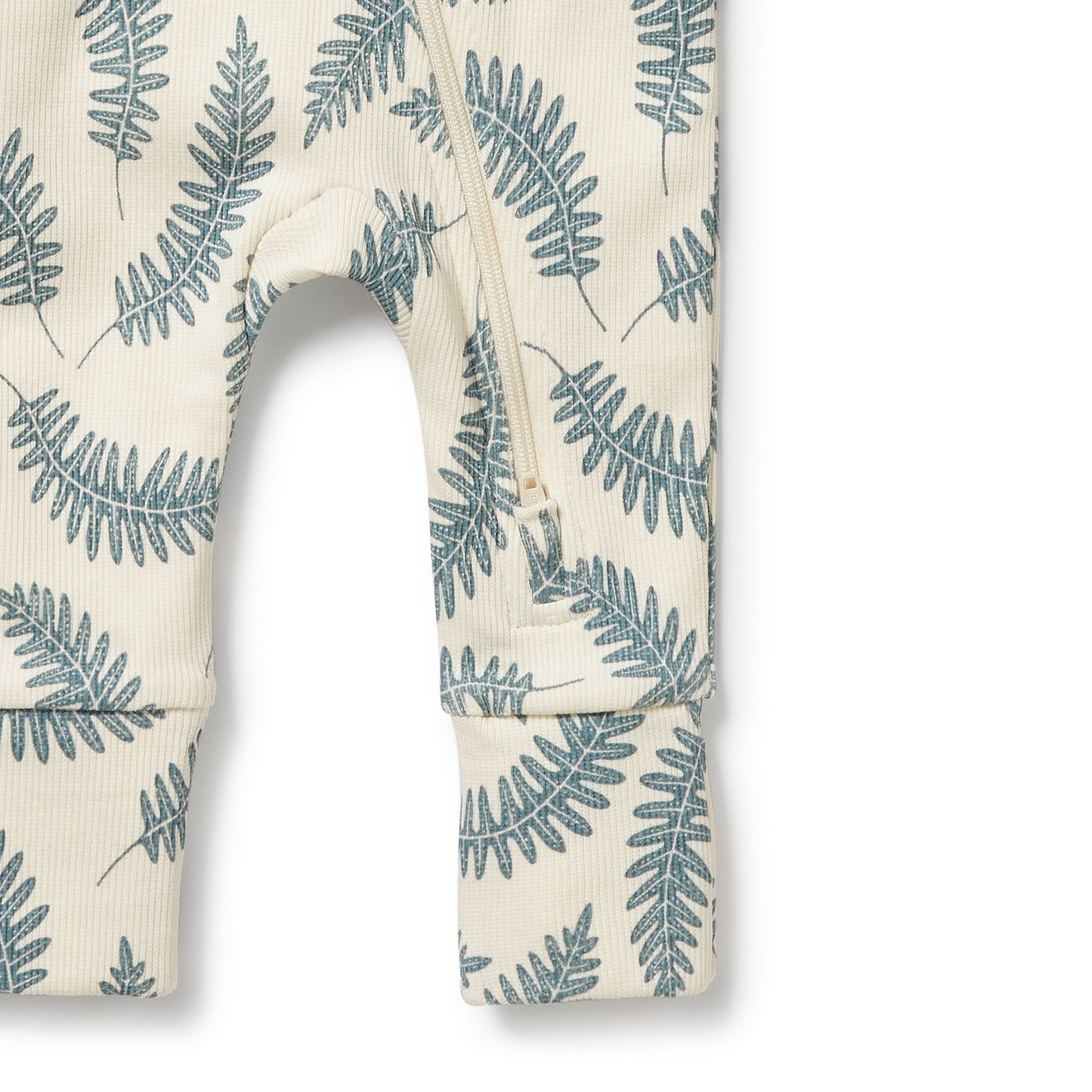 W&F Little Fronds Organic Zipsuit with Feet