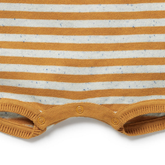 W&F Golden Wave Stripe Organic Knitted Growsuit