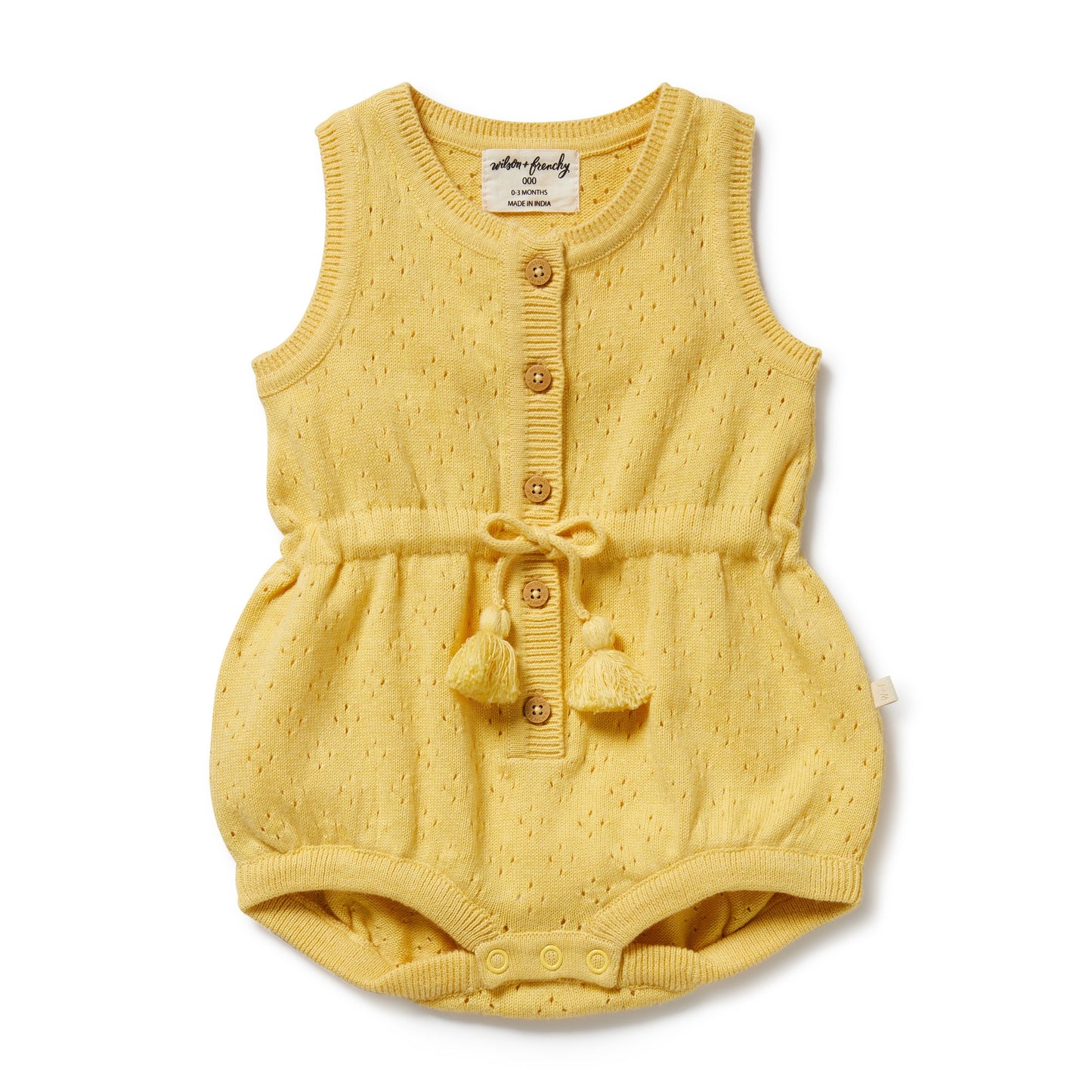 W&F Sunny Sorbet Organic Knitted Tie Bodysuit