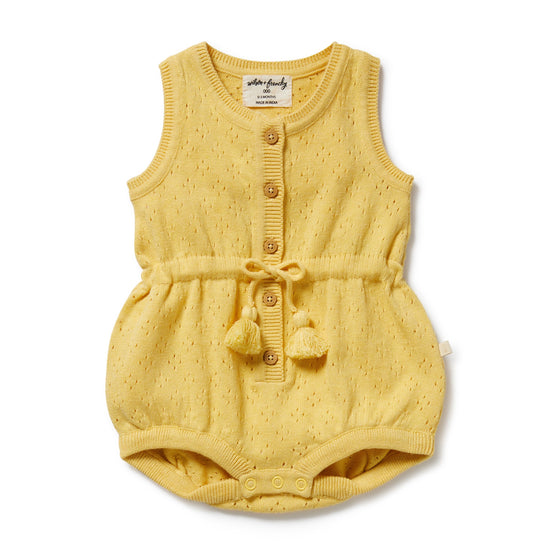 W&F Sunny Sorbet Organic Knitted Tie Bodysuit