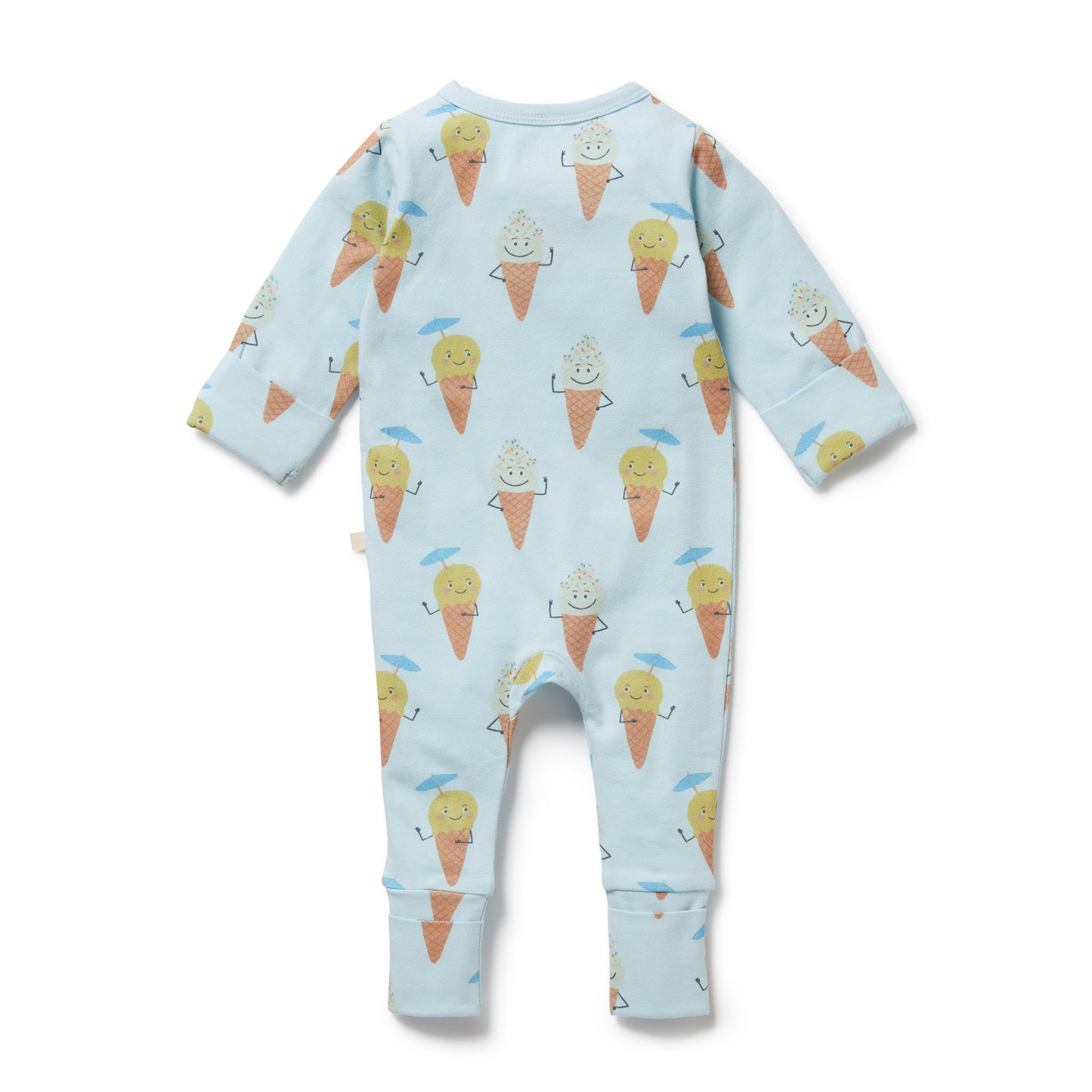 W&F Frosty Friends Organic Zipsuit with Feet