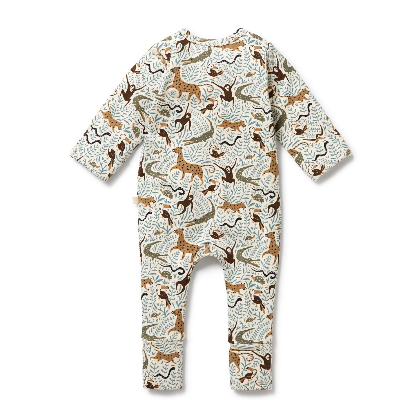 W&F Mini Jungle Organic Zipsuit with Feet