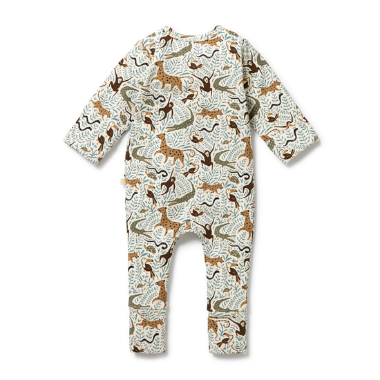 W&F Mini Jungle Organic Zipsuit with Feet