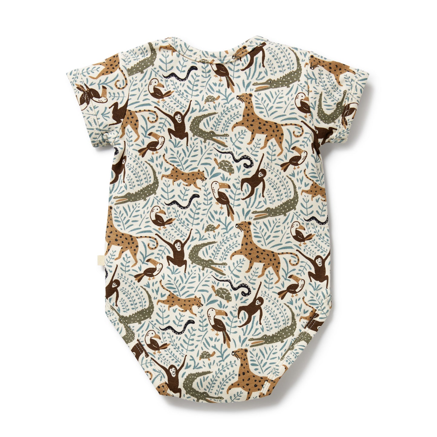W&F Mini Jungle Organic Henley Bodysuit