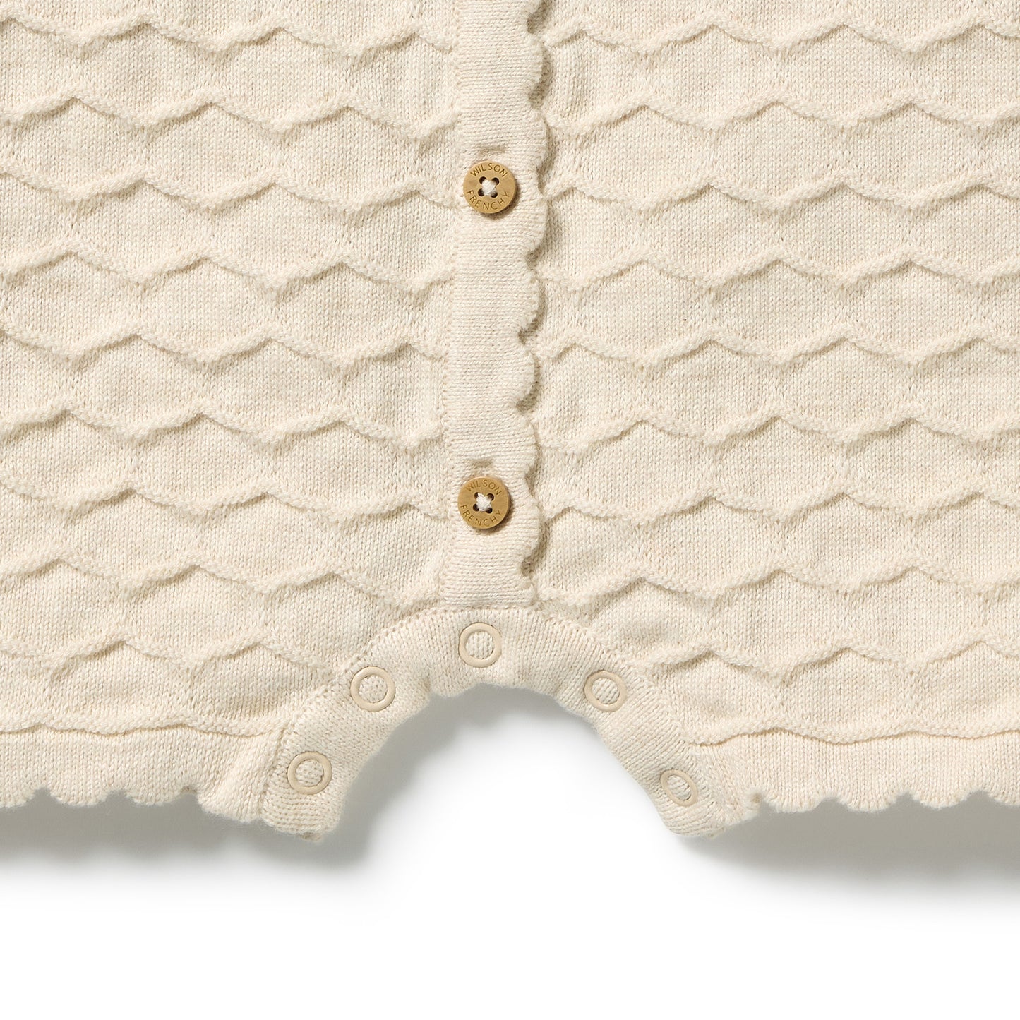 W&F Milk Cloud Organic Knitted Chevron Growsuit