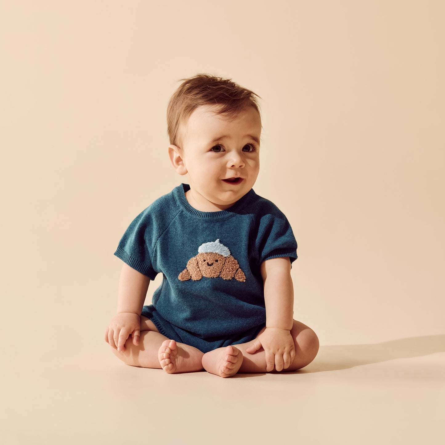 W&F Little Croissant Organic Knitted Growsuit