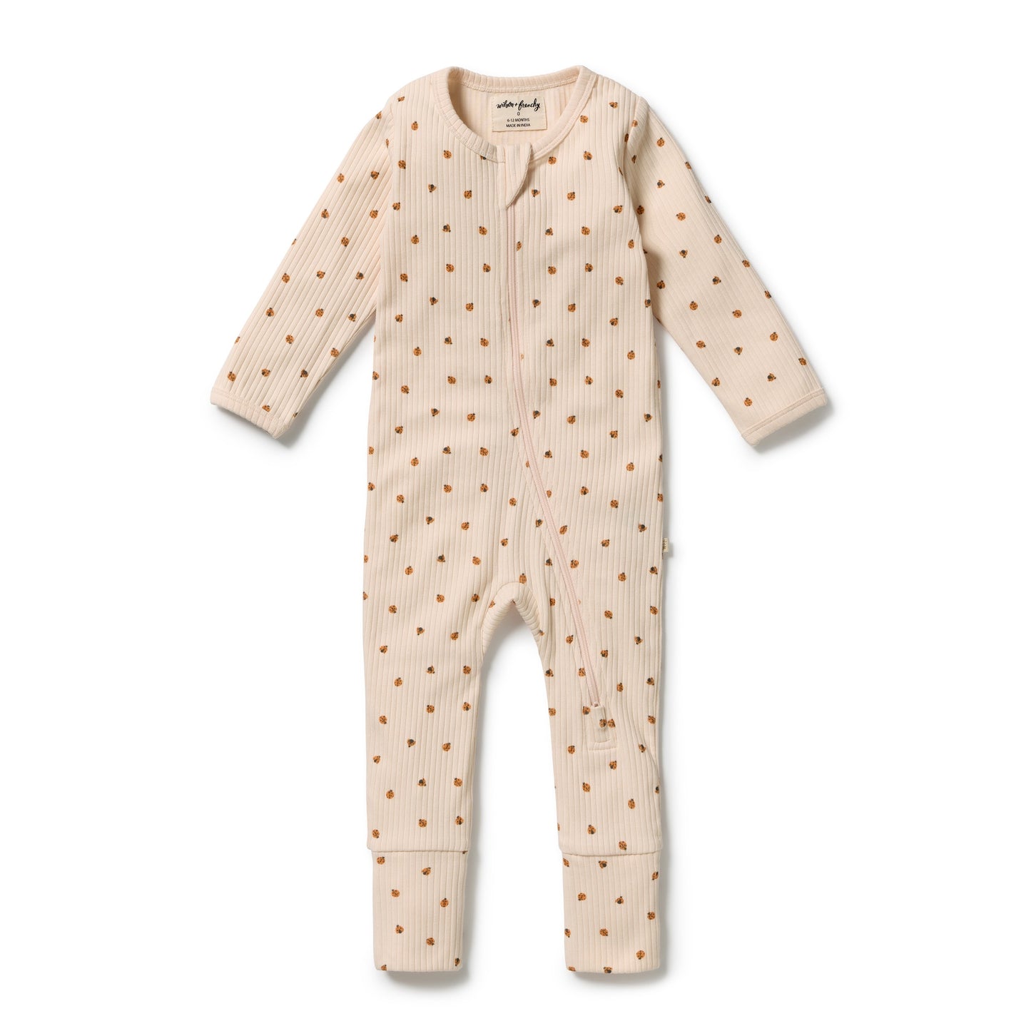 W&F Little Lady Bugs Organic Zipsuit with Feet