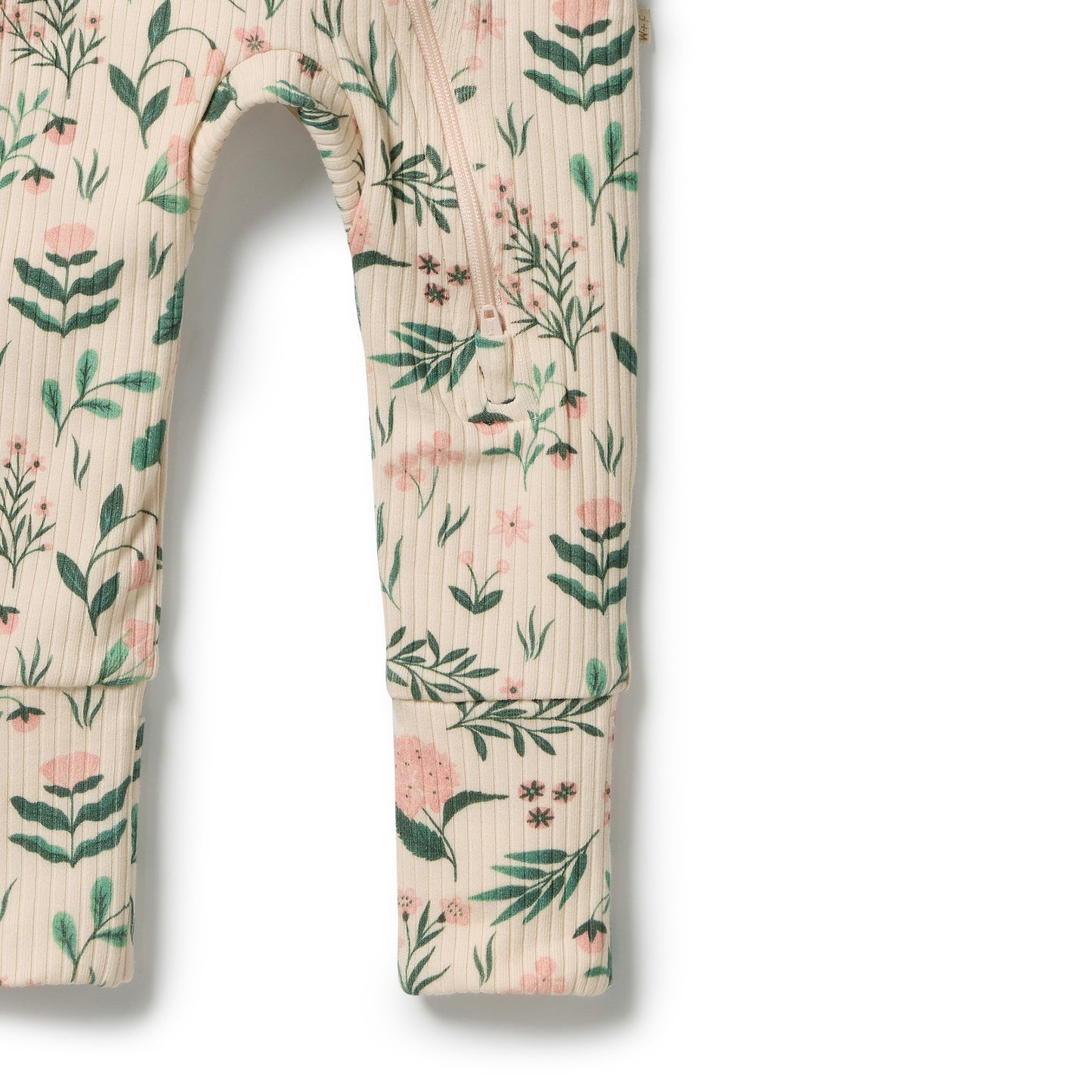 W&F Sweet Bloom Organic Zipsuit with Feet
