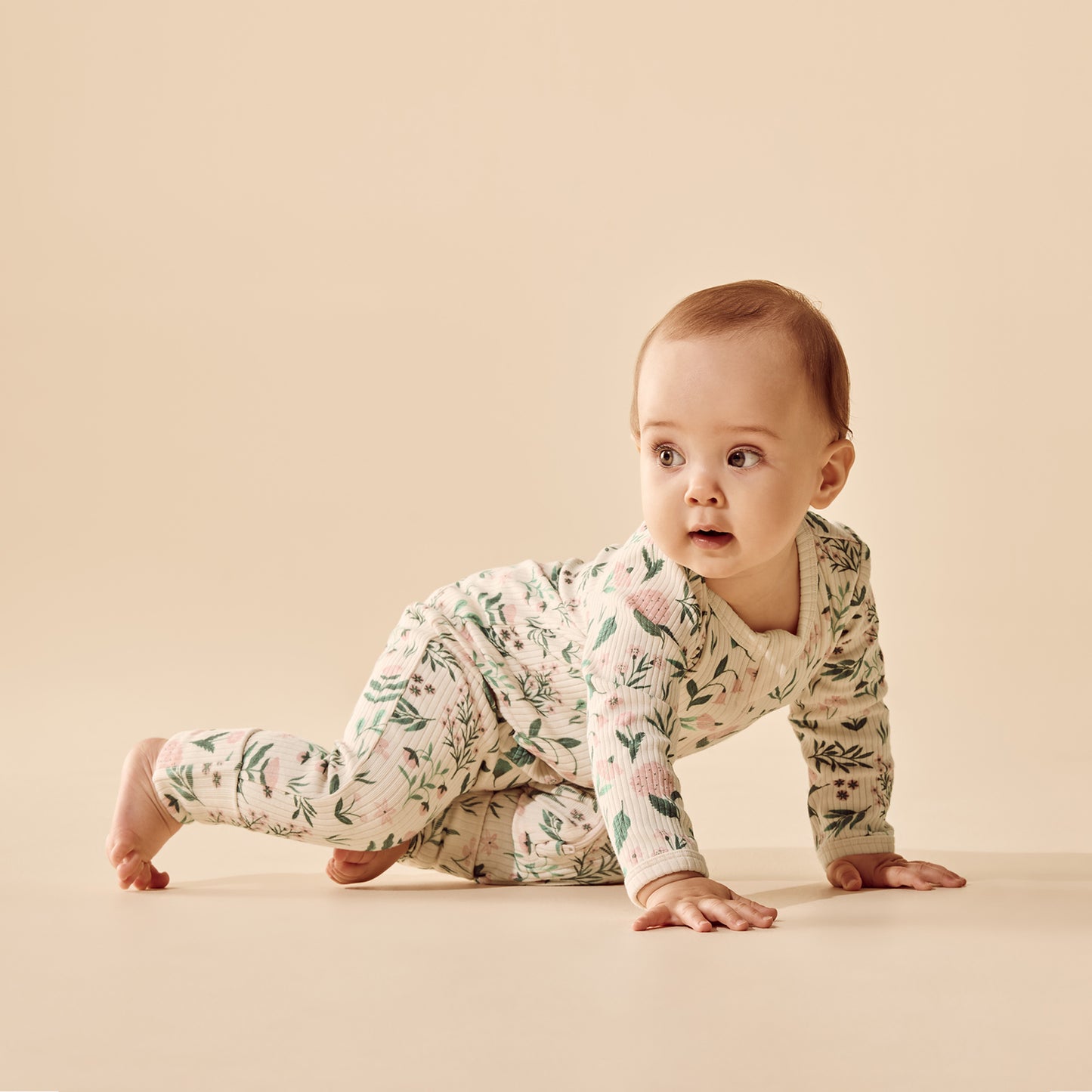 W&F Sweet Bloom Organic Zipsuit with Feet