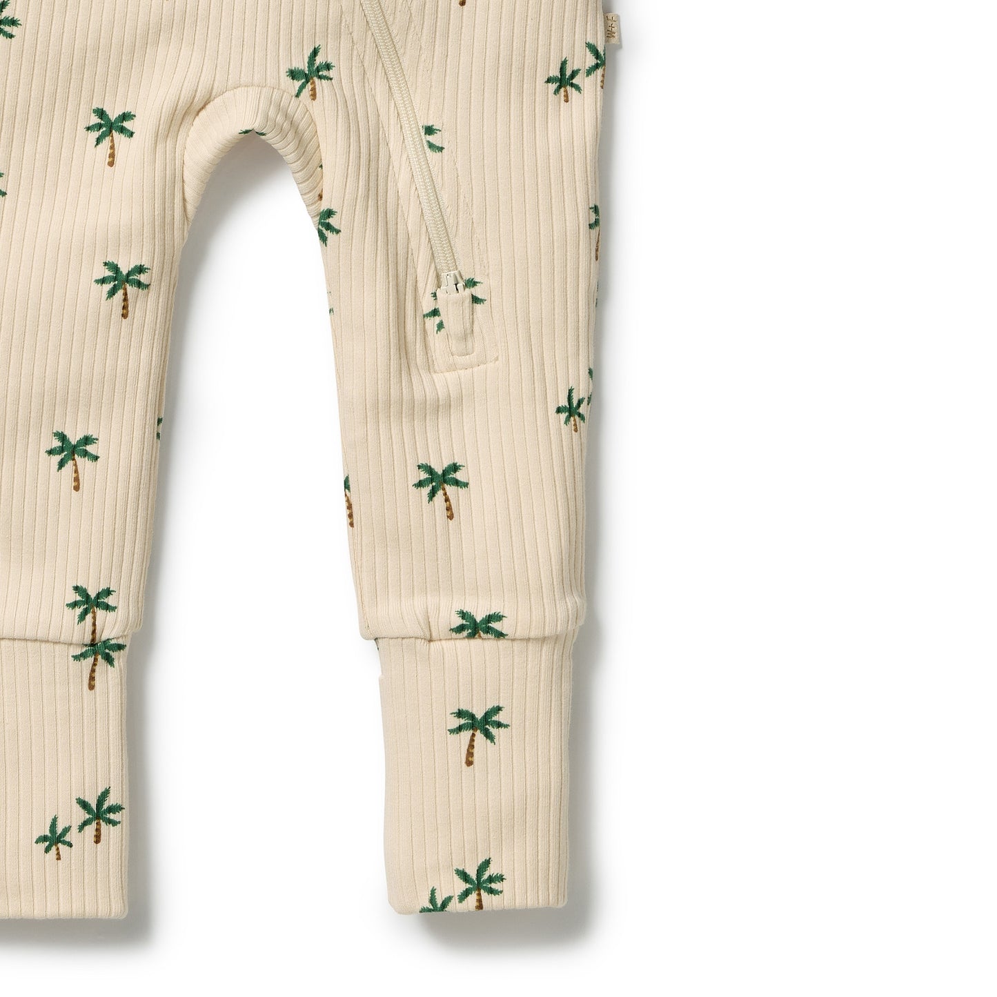 W&F Tiny Palm Organic Zipsuit with Feet