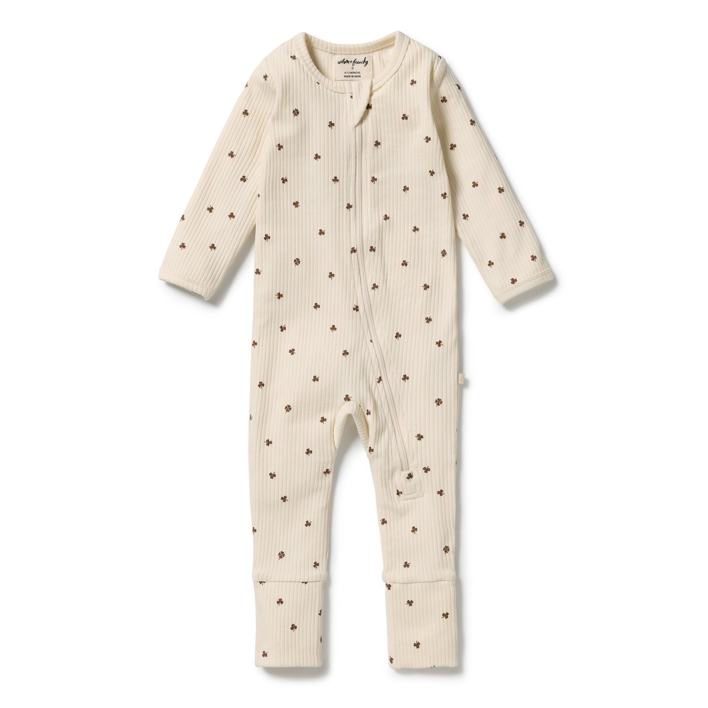 W&F My Lucky Charm Organic Zipsuit with Feet