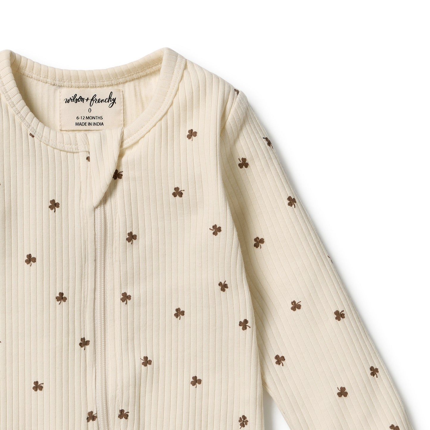 W&F My Lucky Charm Organic Zipsuit with Feet