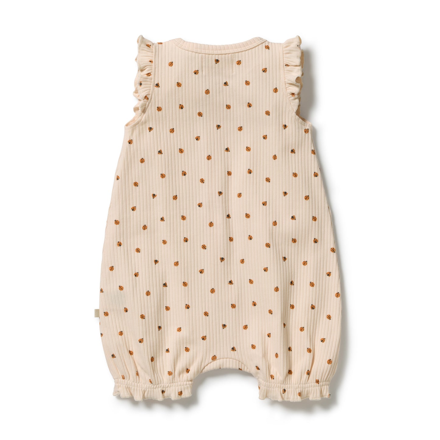 W&F Little Lady Bugs Organic Ruffle Zipsuit