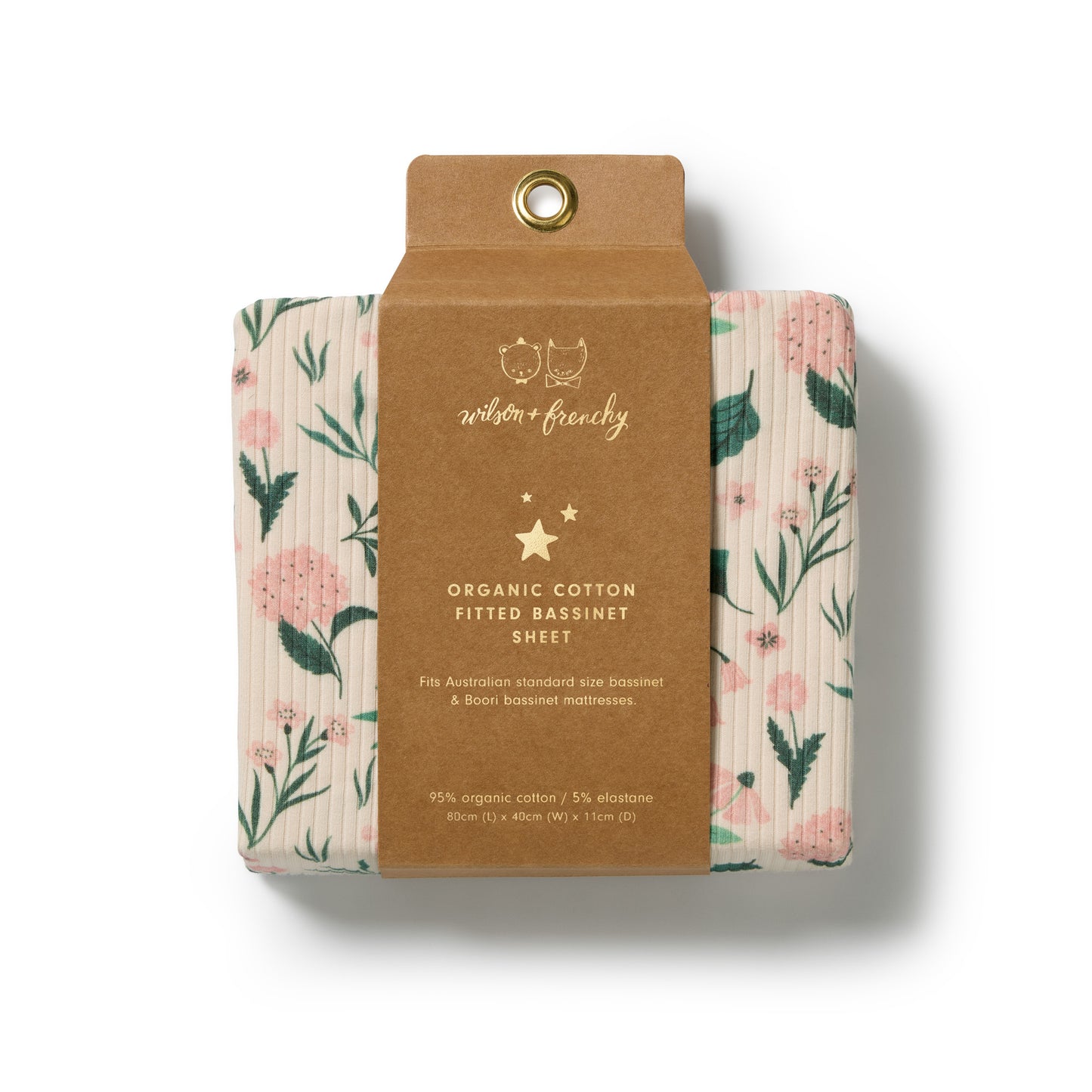 W&F Sweet Bloom Organic Bassinet Sheet