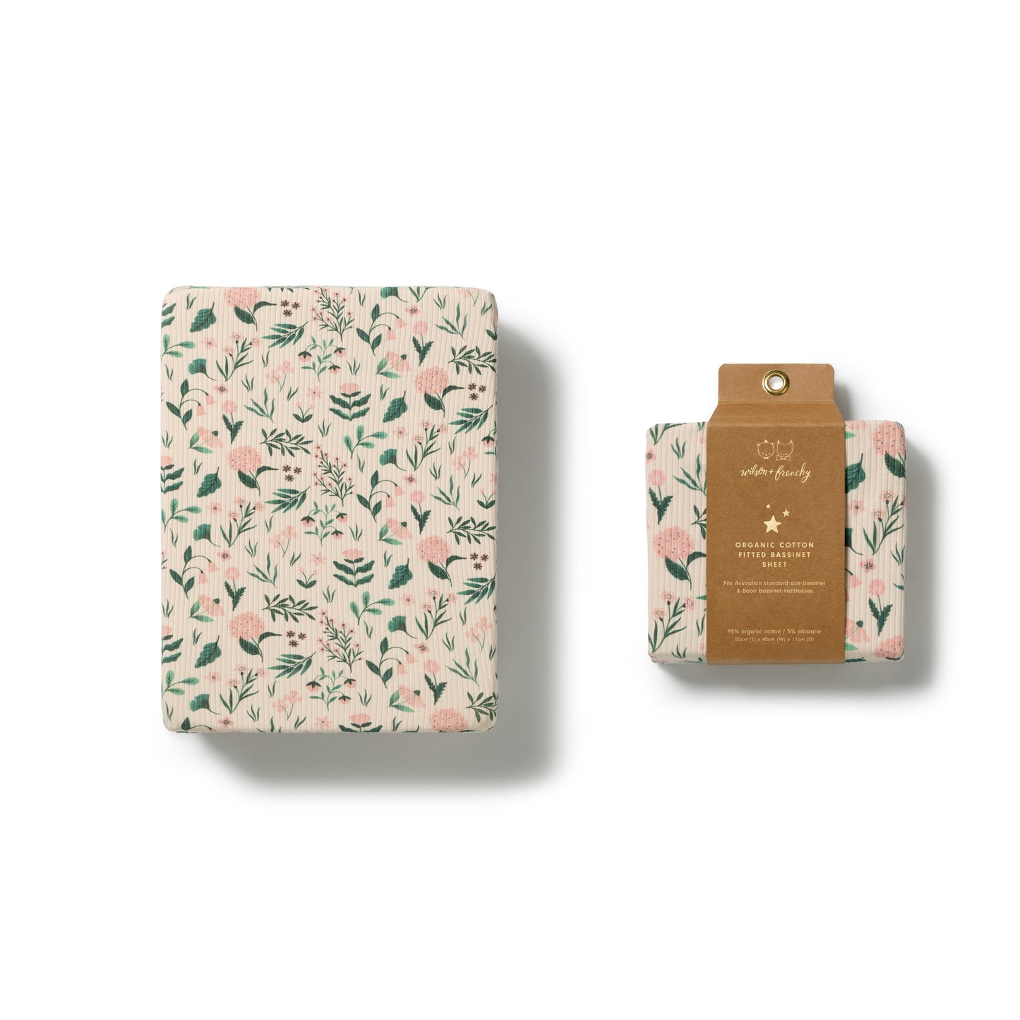 W&F Sweet Bloom Organic Bassinet Sheet