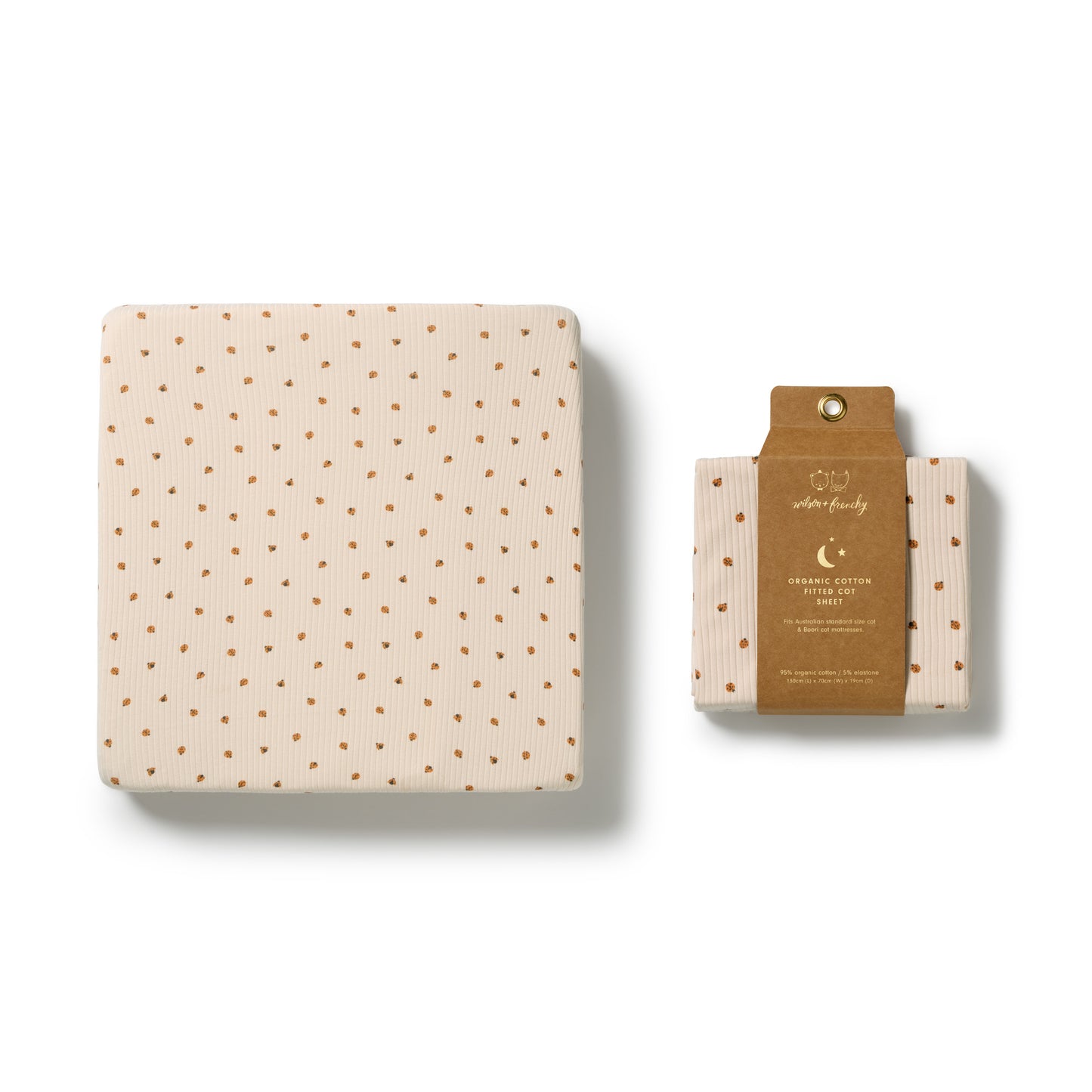 W&F Little Lady Bugs Organic Cot Sheet