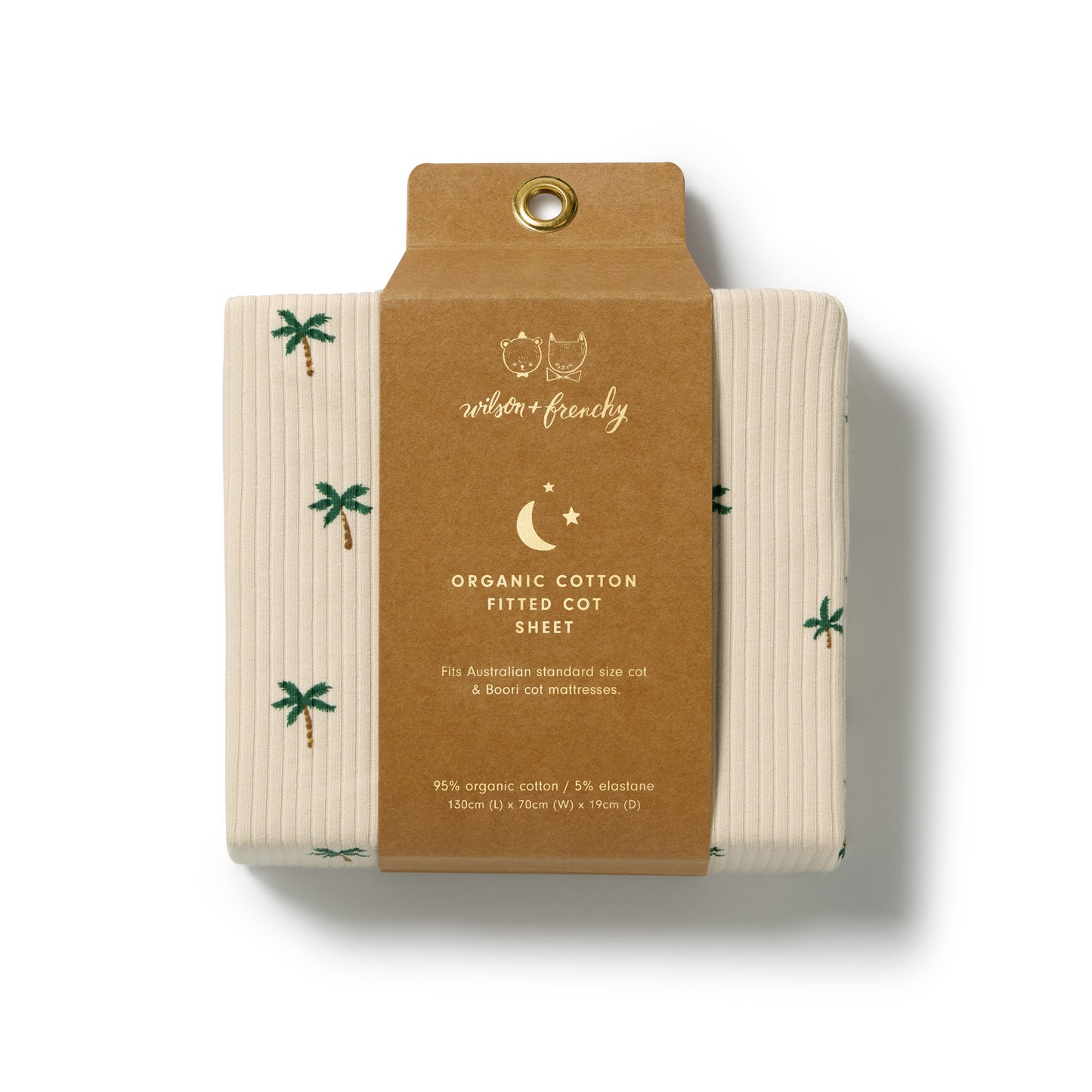 W&F Tiny Palm Organic Cot Sheet