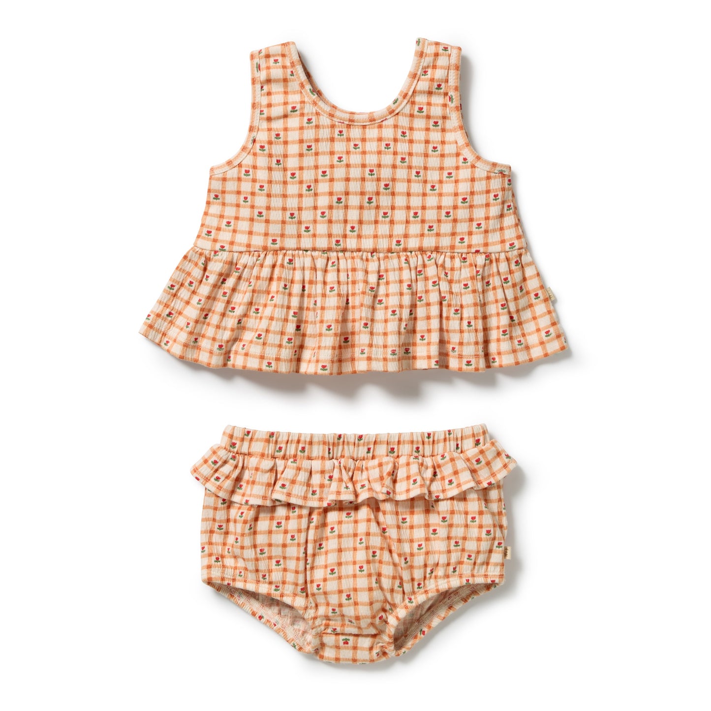 W&F Checkerberry Organic Crinkle Ruffle Set