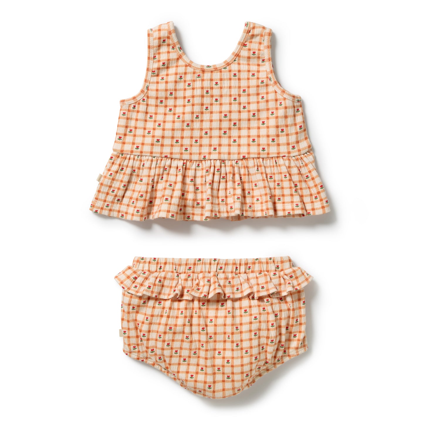 W&F Checkerberry Organic Crinkle Ruffle Set