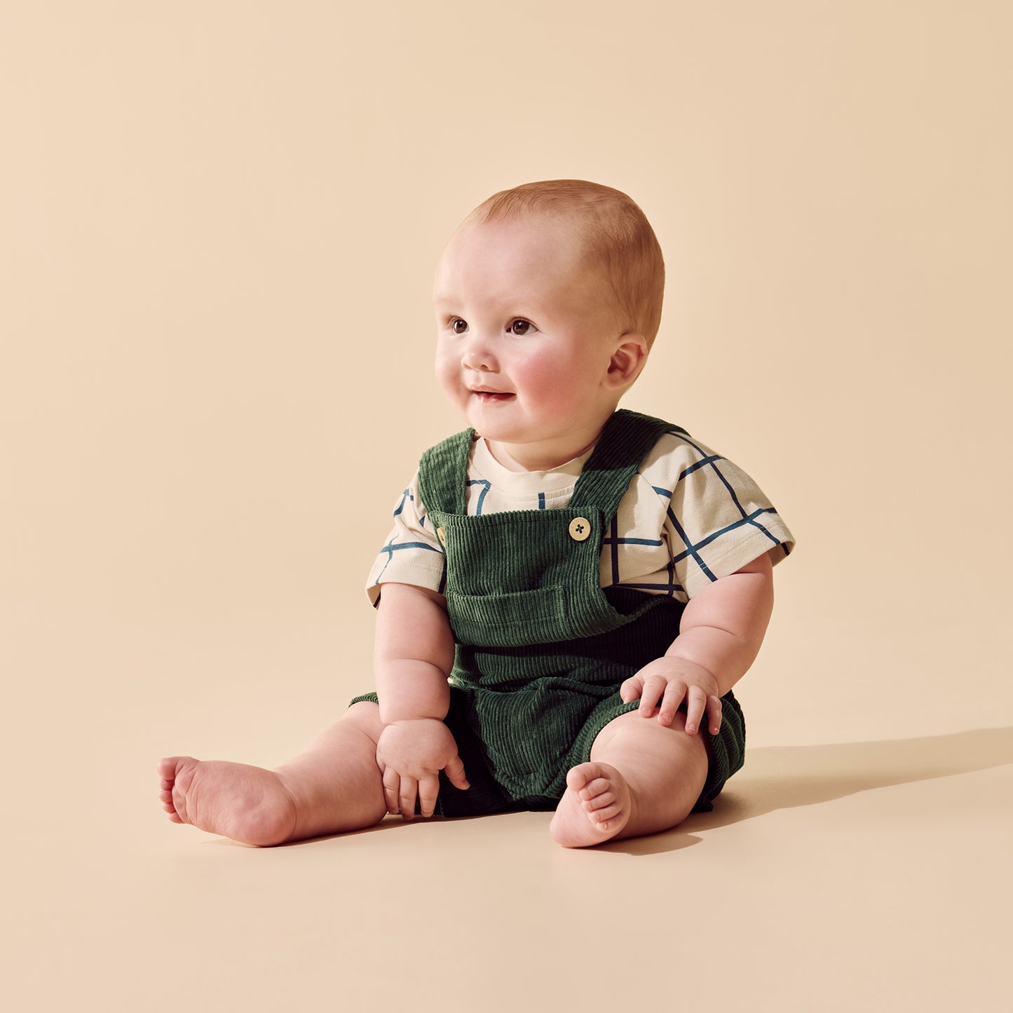 W&F Moss Green Organic Cord Overall