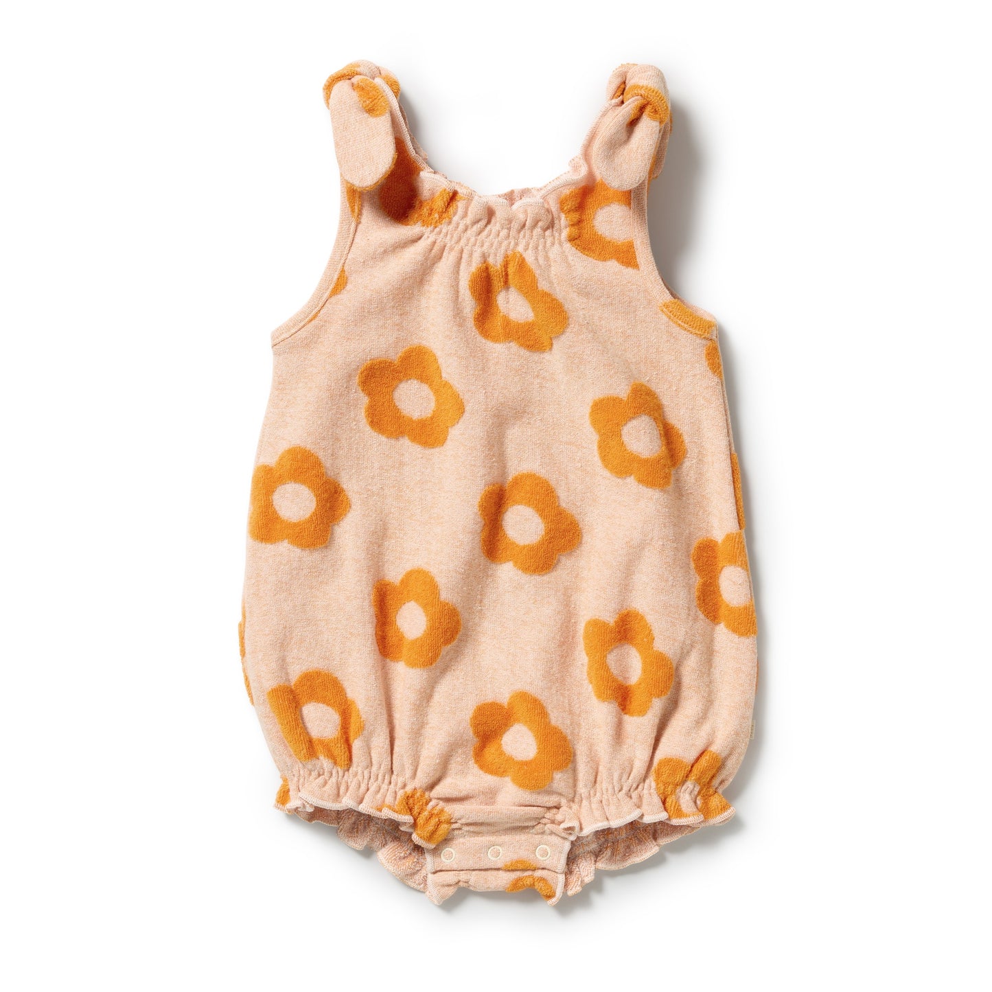 W&F Daisy Glow Organic Terry Tie Playsuit